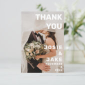Dubbele foto groot en gedurfd bruiloft bedankt voo kaart (Staand voorkant)