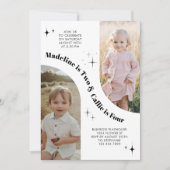 Dubbele foto Joint Arch Verjaardag Uitnodiging (Voorkant)