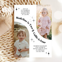 Dubbele foto Joint Arch Verjaardag Uitnodiging