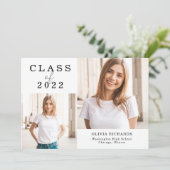Dubbele foto | Klasse 2022 Afstuderen Aankondiging (Staand voorkant)
