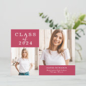 Dubbele foto | Klasse 2023 Afstuderen Aankondiging (Staand voorkant)