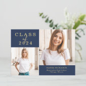 Dubbele foto | Klasse 2023 Afstuderen Aankondiging (Staand voorkant)