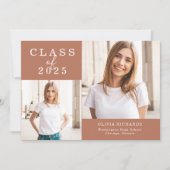 Dubbele foto | Klasse 2025 Afstuderen Aankondiging (Voorkant)