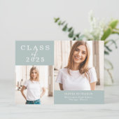 Dubbele foto | Klasse 2025 Afstuderen Aankondiging (Staand voorkant)