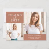 Dubbele foto | Klasse 2025 Afstuderen Aankondiging (Voorkant)