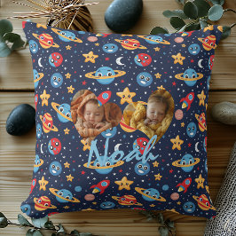 Dubbele foto kussen met Kawaii Space Pattern