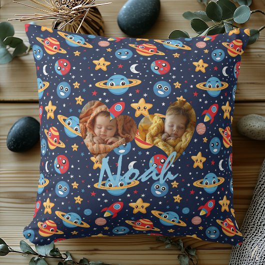 Dubbele foto kussen met Kawaii Space Pattern