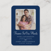 Dubbele foto Memorial Funeral Blue Prayer Kaart Visitekaartje (Voorkant)