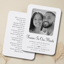 Dubbele foto Memorial Funeral Prayer Kaart Visitekaartje