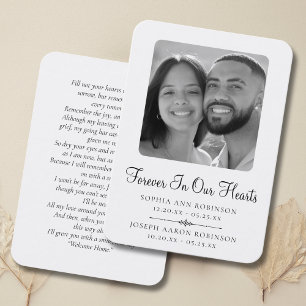 Dubbele foto Memorial Funeral Prayer Kaart Visitekaartje