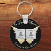 Dubbele foto-Memorial in Loving Memory Sleutelhang Sleutelhanger (Voorkant)