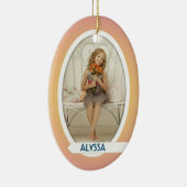 Dubbele foto met kerstversiering keramisch ornament (Rechts)