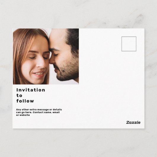 Dubbele foto modern groot en vet, sla de datum in briefkaart (Achterkant)