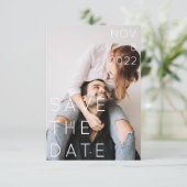 Dubbele foto moderne vetgedrukte tekst slaat de da kaart (Staand voorkant)