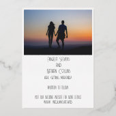 Dubbele foto Sla de datums op met Folie Uitnodiging (Achterkant)