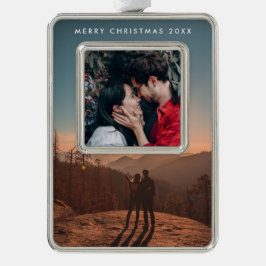 Dubbele foto verzilverd omlijst ornament