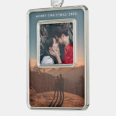 Dubbele foto verzilverd omlijst ornament (Links)