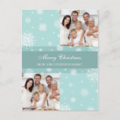 Dubbele foto Vrolijk Kerstfeest Briefkaarten Sneeu (Voorkant)
