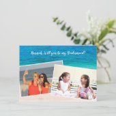 Dubbele foto zal je mijn Bridesmaid Kaart zijn (Staand voorkant)