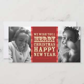 Dubbele fotokaart voor feestdag feestdagenkaart