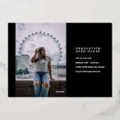 Dubbele foto's Afstuderen Foto-aankondiging Folie Uitnodiging (Achterkant)