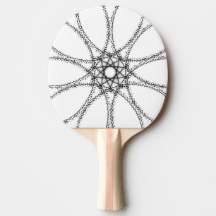 Dubbele Fractal - Zwart & Wit Tafeltennisbatje