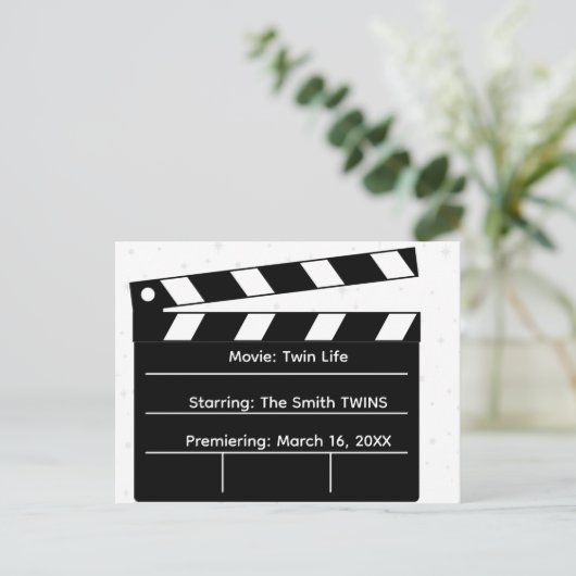 Dubbele functie: Epic Twin Zwangerschapsaankondigi Briefkaart (Staand voorkant)