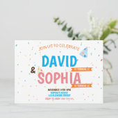 Dubbele geboorte Partij Gezamenlijke Siblings Boy  Kaart (Staand voorkant)