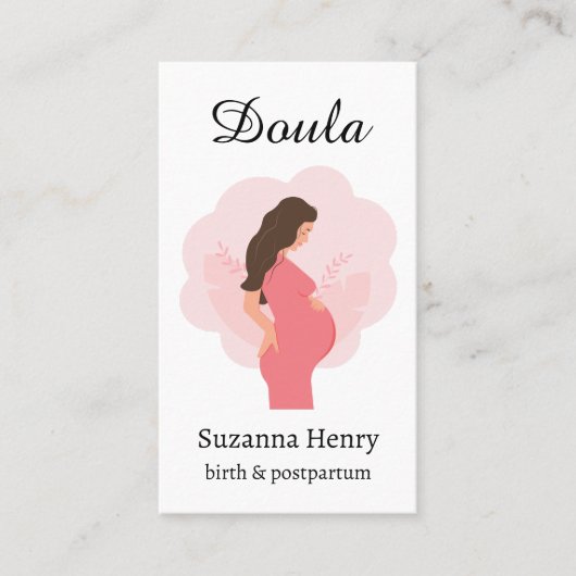 Dubbele geboorte postpartum roze zwanger visitekaartje (Voorkant)