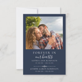 Dubbele gedenkfoto Funeral Blue Prayer Kaart