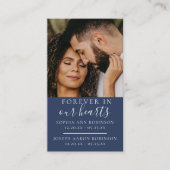 Dubbele gedenkfoto Funeral Blue Prayer Kaart Visitekaartje (Voorkant)