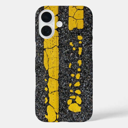 Dubbele gele lijn, beschadigd Case-Mate iPhone case (Achterkant)
