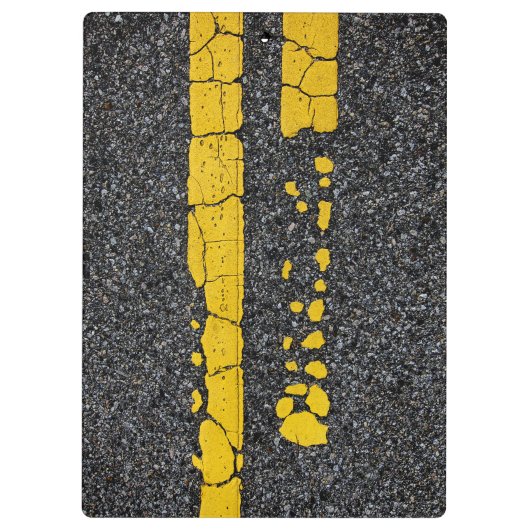 Dubbele gele lijn, beschadigd klembord (Achterkant)