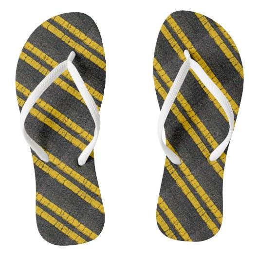 Dubbele Gele Lijn Teenslippers (Voetbed)