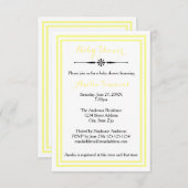 Dubbele gele trim - 3x5 Baby shower uitnodiging (Voorkant / Achterkant)