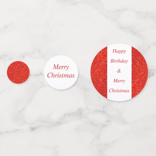 Dubbele gelegenheid verjaardag en kerst confetti (Achterkanten)