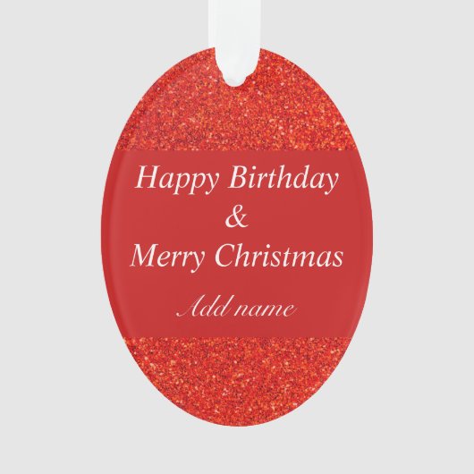 Dubbele gelegenheid verjaardag en kerst ornament (voorkant)