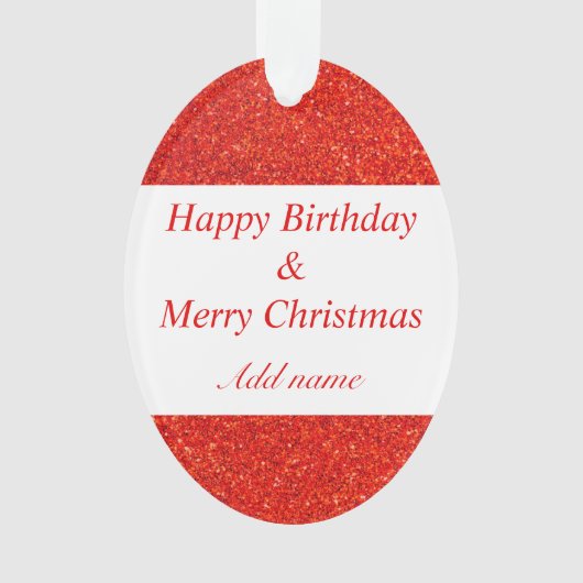 Dubbele gelegenheid verjaardag en kerst ornament (voorkant)