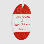 Dubbele gelegenheid verjaardag en kerst ornament (voorkant)