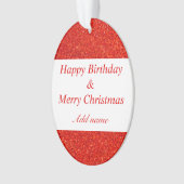 Dubbele gelegenheid verjaardag en kerst ornament (voorkant)
