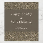 Dubbele gelegenheid verjaardag en kerstlabel wijn etiket (Enkel label)