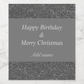 Dubbele gelegenheid verjaardag en kerstlabel wijn etiket (Enkel label)