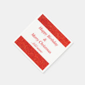 Dubbele gelegenheid Verjaardag en Kerstmis servett Servet (Hoek)