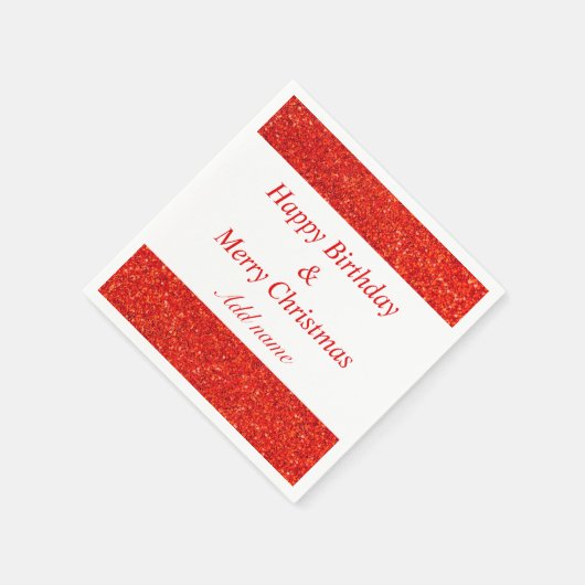 Dubbele gelegenheid Verjaardag en Kerstmis servett Servet (Hoek)