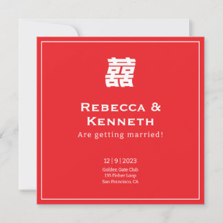 Dubbele geluk Chinees-Amerikaans save the date In Kaart