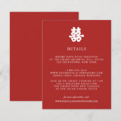 Dubbele geluk | Chinese WEDDING Guest Details Informatiekaartje (Voorkant / Achterkant)