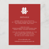 Dubbele geluk | Chinese WEDDING Guest Details Informatiekaartje (Voorkant)
