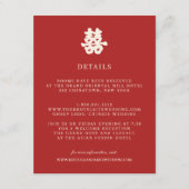 Dubbele geluk | Chinese WEDDING Guest Details Informatiekaartje (Voorkant)