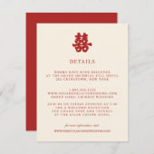 Dubbele geluk | Chinese WEDDING Guest Details Informatiekaartje (Voorkant / Achterkant)