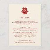 Dubbele geluk | Chinese WEDDING Guest Details Informatiekaartje (Voorkant)
